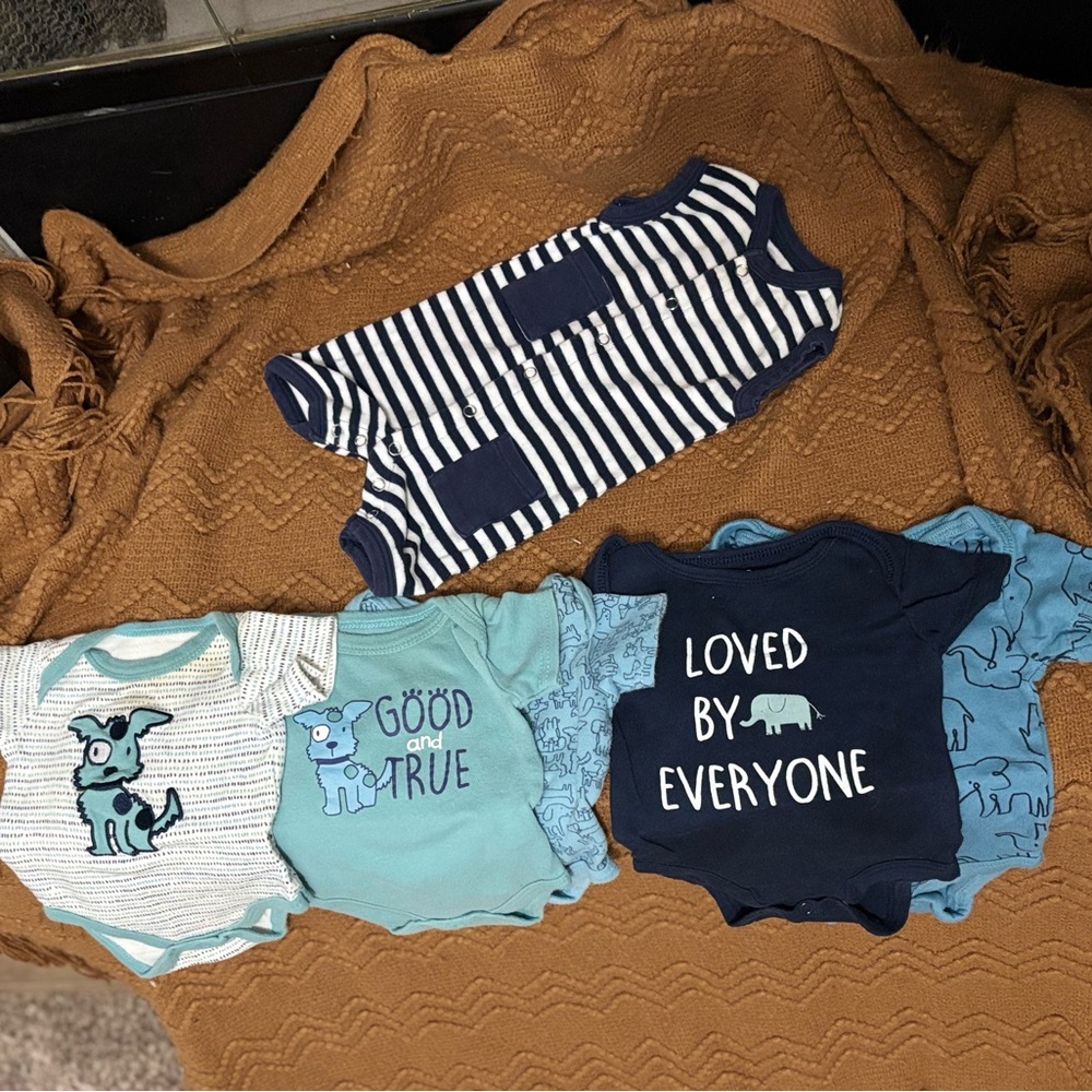 Dog and Elephant Themed Baby Onesies Bundle